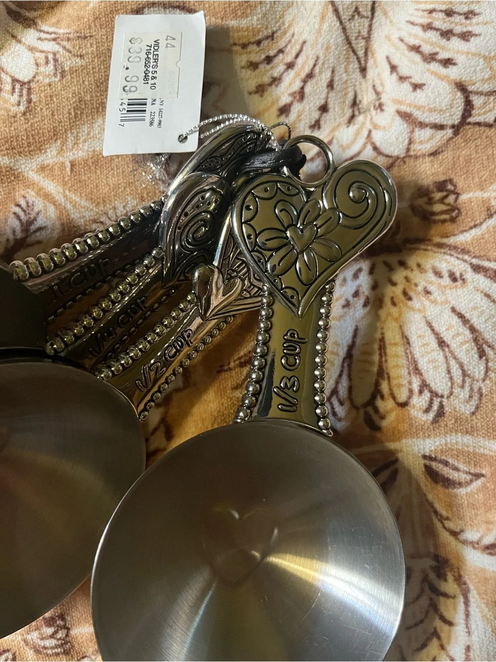 Ornate Stainless Steel Measuring Cup Set - 4pc